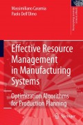 Effective Resource Management in Manufacturing Systems: Optimization algorithms for production planning