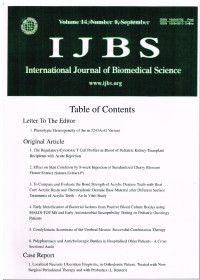 Image of IJBS: International Journal of Biomedical Science